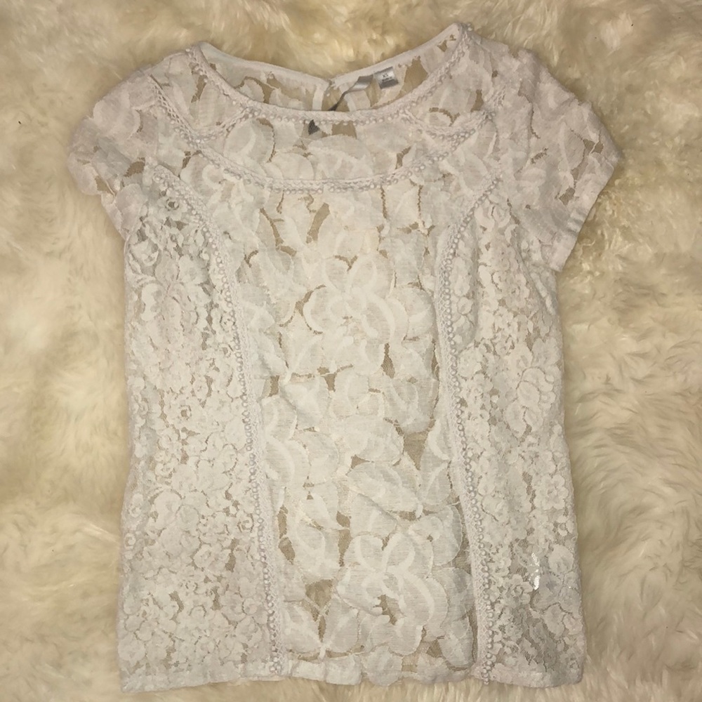 Lace short sleeve top